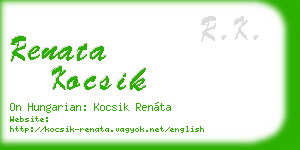 renata kocsik business card