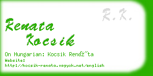 renata kocsik business card